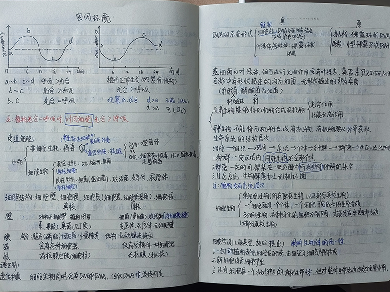 学生课堂笔记大曝光-雲亭文化课复读学校